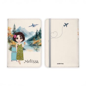 Personalised Cartoon Lady Passport Cover Luggage Tag, 6 of 9