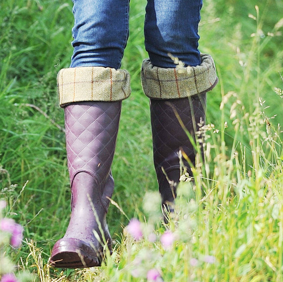 Tweed Wool Welly Socks By Marquis & Dawe