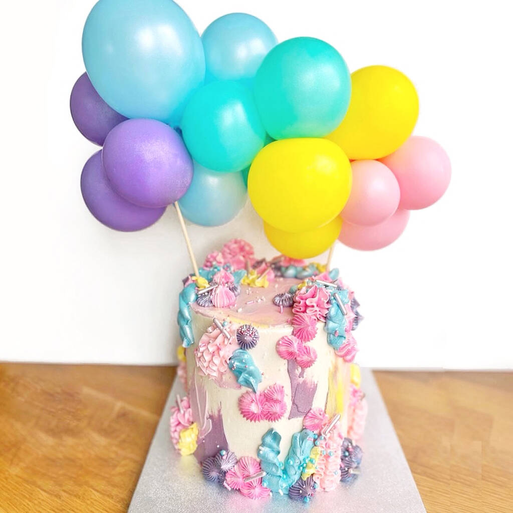 Pastel Party Balloon Garland Cake Topper By Peach Blossom