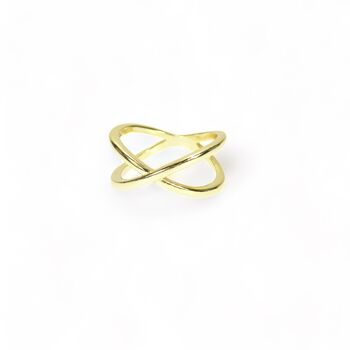 Cross Kiss X Ring Rose Or Gold Vermeil 925 Silver, 3 of 11