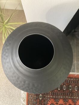 Large Black Metal Floor Vase 80cm Ornament Home Decor, 9 of 9