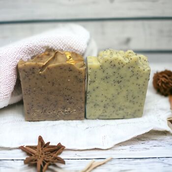 Gift For Him Eco Friendly Soap Box With Coffee And Coconut Milk Poppy Seeds Soap Bar, 4 of 4