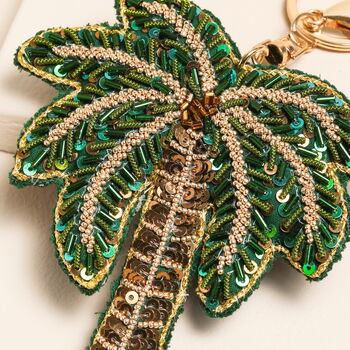 Beaded Palm Tree Keyring And Bag Charm, 2 of 2