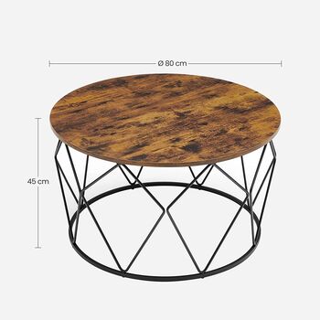 Small Centre Round Coffee Table With Steel Frame, 7 of 7