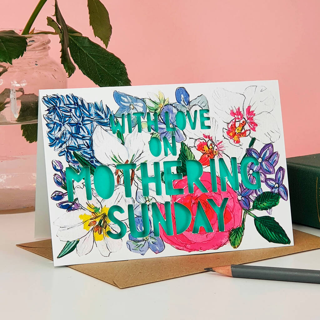 'With Love On Mothering Sunday' Paper Cut Card