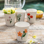 Set Of Four Hand Painted Dolomite Flower Tumblers, thumbnail 1 of 5