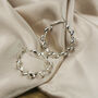 30 Mm Silver Plated Spiral Round Twist Hoop Earrings, thumbnail 3 of 8
