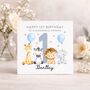 Grandson 1st Birthday Personalised Card Animals Customised, thumbnail 2 of 6