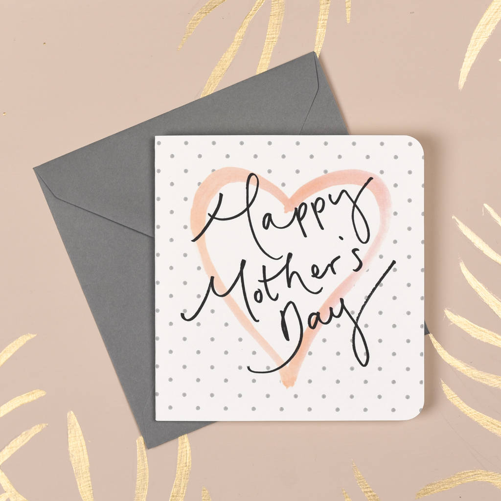 Polka Dot Heart Mother's Day Card By Oh Squirrel | notonthehighstreet.com