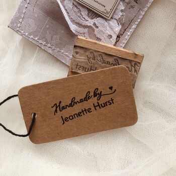 Handmade By Heart Personalised Rubber Stamp, 4 of 4