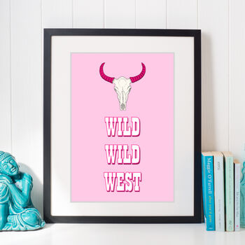 Wild Wild West Bull's Skull Art Print, 3 of 3