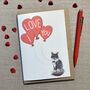 Personalised Tuxedo Cat I Love You Valentine's Card, thumbnail 1 of 2