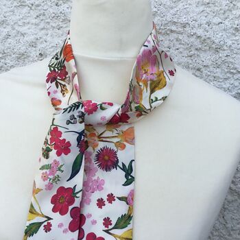 Liberty 100% Silk Skinny Scarf In Floral, 2 of 6