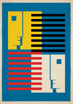 Bauhaus Inspired Abstract Geometric Art Print #10, 2 of 2