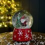 Skiing Santa Music Snow Globe Christmas Decoration, thumbnail 1 of 2