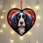 Cocker Spaniel Stained Glass Effect Heart Suncatcher, thumbnail 3 of 9