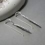 Sterling Silver Feather Drop Earrings, thumbnail 4 of 5