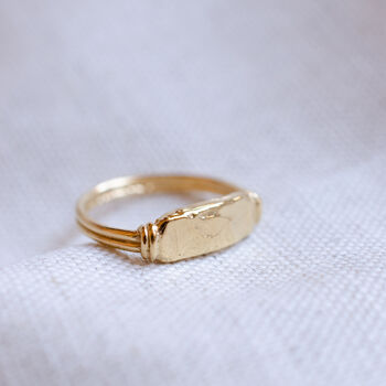 Personalised Textured Rectangle Signet Ring, 5 of 11