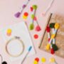 Embroidered Noughts And Crosses Drawstring Bag Craft Kit, thumbnail 7 of 8