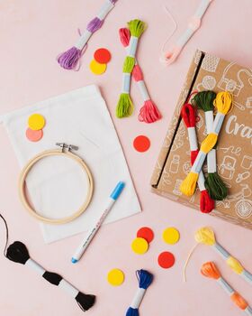 Embroidered Noughts And Crosses Drawstring Bag Craft Kit, 7 of 8