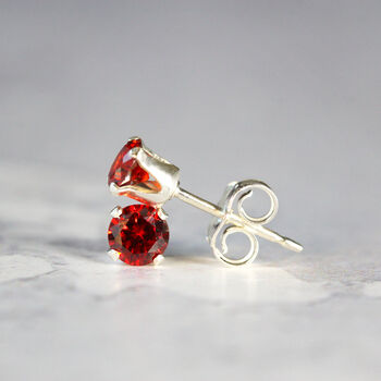 Red Crystal Stud Earrings In Silver And Gold Fill, 11 of 12