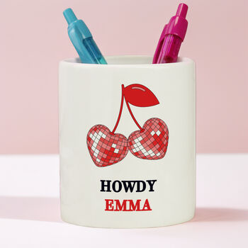 Personalised Cherry Make Up Brush Holder, 2 of 3
