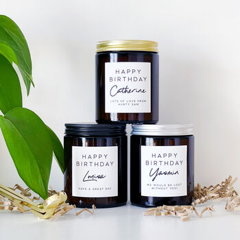 Personalised Birthday Text Soy Wax Candle Gift Choice Of Fragrance, 2 of 10