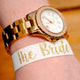 The Bride White / Gold Hen Party Wristband, thumbnail 1 of 8