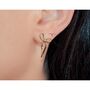 Silver And Gold Bow Bridesmaid Earrings, thumbnail 2 of 8