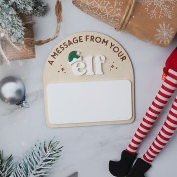 Reusable Elf Message Board Sign With Whiteboard Pen, 2 of 9