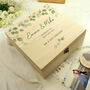 Personalised Wedding Wooden Keepsake Box Botanical, thumbnail 1 of 5