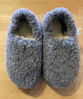 100% Siberian Wool Slippers In Graphite Grey, 4 of 4