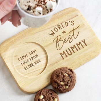 Personalised 'World's Best' Wooden Coaster Tray, 2 of 3