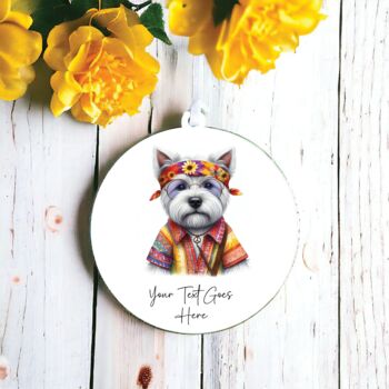 Personalised West Highland Terrier Hippie Decoration B, 2 of 2