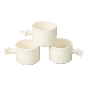Handmade Rock Paper Scissors Ceramic Cup Set, 9 of 9