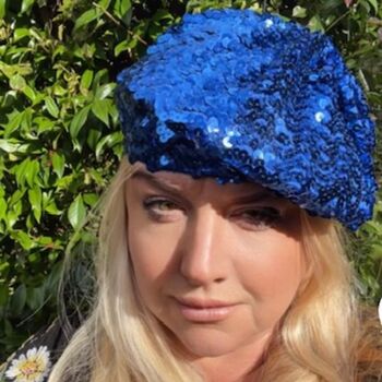 Chemo Headwear Sparkly Sequin Beret, 2 of 11