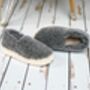 100% Siberian Wool Slippers In Graphite Grey, thumbnail 1 of 2