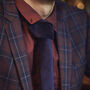 Mens Midnight Navy Velvet Slim Style Tie, thumbnail 1 of 8