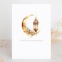 Ramadan Mubarak Card Moon And Lantern Design, thumbnail 2 of 5