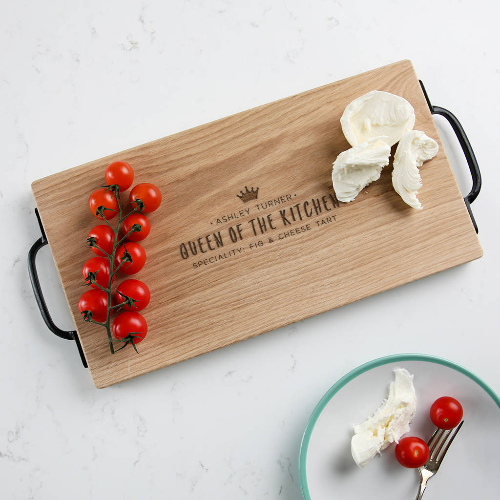 Personalised Womens Large Wooden Serving Board By Dust And Things Personalised Womens Large Wooden Serving Board