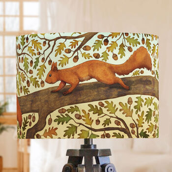 Red Squirrel Woodland Lampshade – Nature Inspired Nursery Lighting, 2 of 7