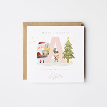 Granddaughter Christmas Card / Santa And Elf *Fully Personalised, 2 of 3