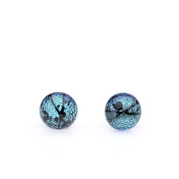 Blue Glass And Sterling Silver Stud Earrings, 5 of 12