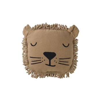 Lion Face Embroidered Cushion, 2 of 3
