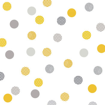 Yellow And Grey Polka Dot Wall Stickers, 2 of 6