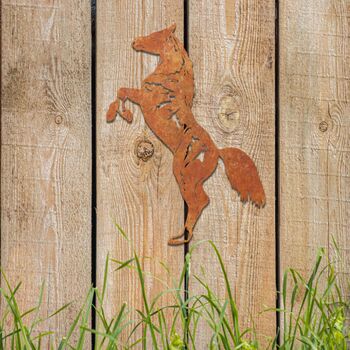 Rusted Metal Standing Horse Art Large Metal Decor, 9 of 10