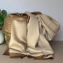 Silky Beige And Gold Border Reversible Scarf, thumbnail 4 of 7