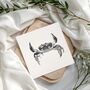 Hand Drawn Charming Crab Greeting Card, thumbnail 1 of 6