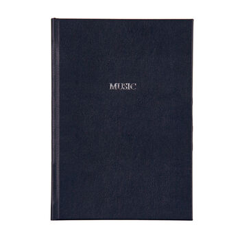 Personalised A4 Leather Music Manuscript Notebook, 3 of 4