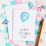Personalised Acrylic Balloon Birthday Card, thumbnail 1 of 3